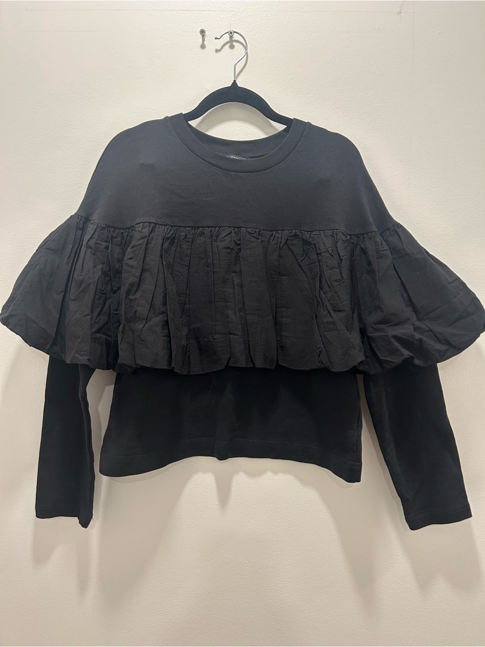 Zara Black Ruffle Detail Pullover - Picture 2 of 6